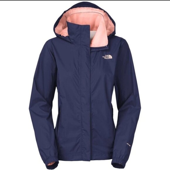 The North Face Resolve 2 Parka Size M Womens Blue Pink Hooded Jacket - Picture 2 of 4